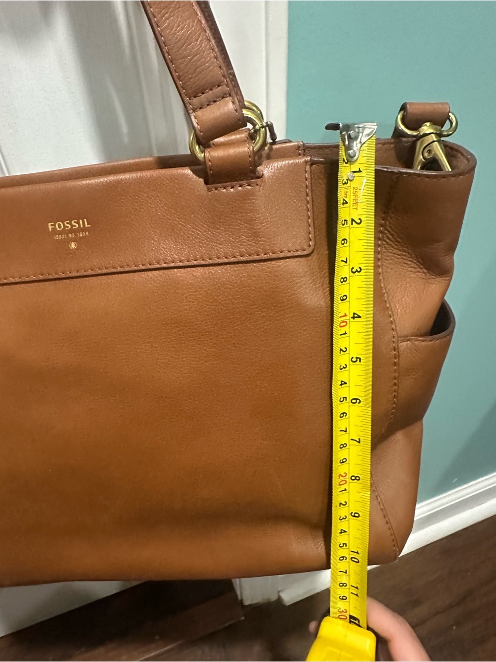 Fossil Leather Tote in Cognac Brown - Picture 5 of 7
